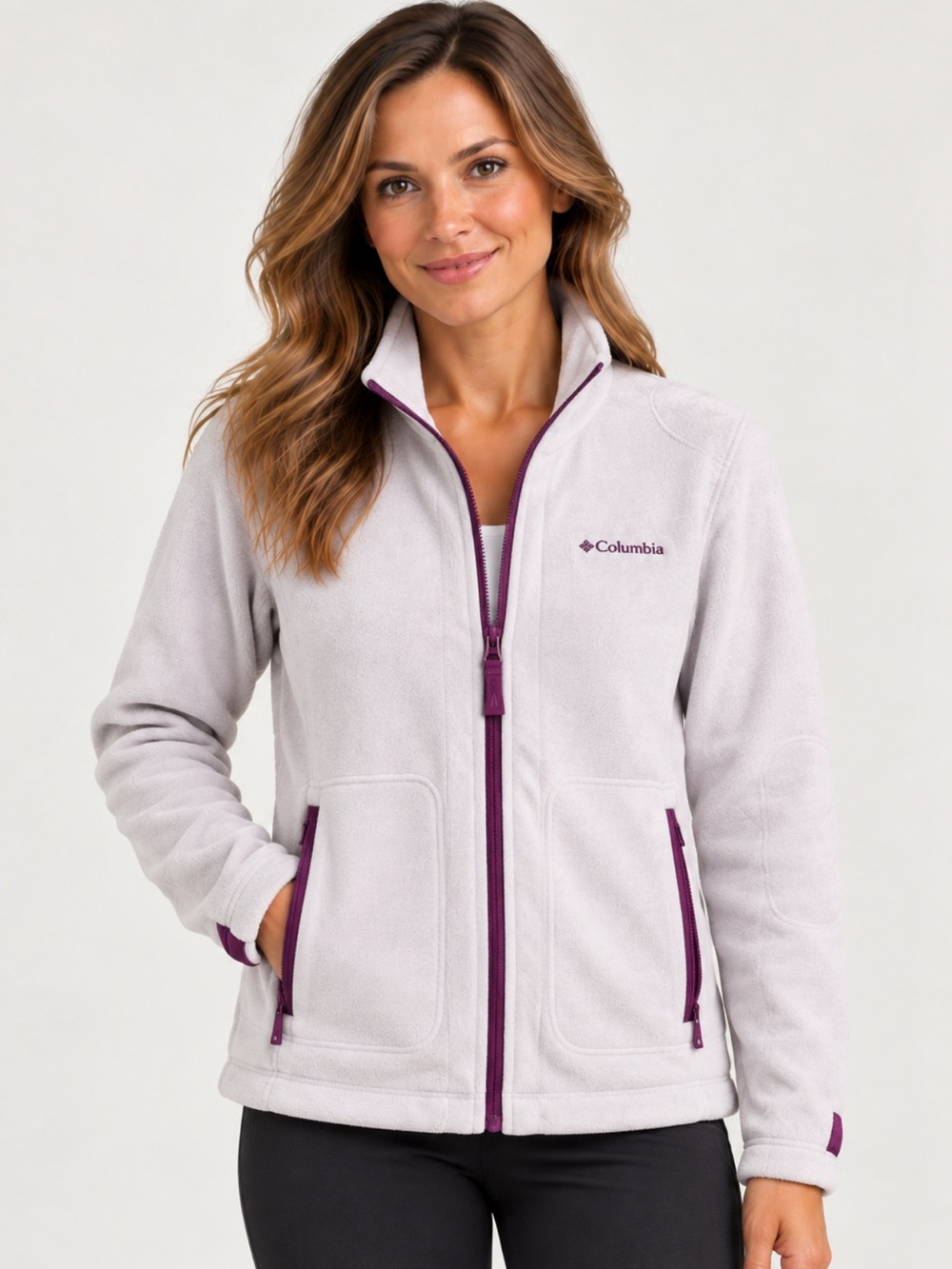 Columbia Women’s Full Zip Fleece Jacket Light Purple Size Small
